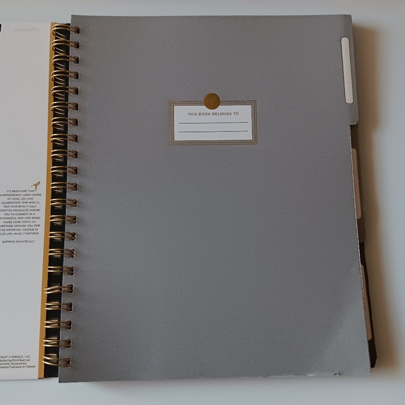 NEW Papyrus Spiral Bound Notebook 9" by 11" 3 Tab Dividers 228 Lined Pages Black - Picture 4 of 6